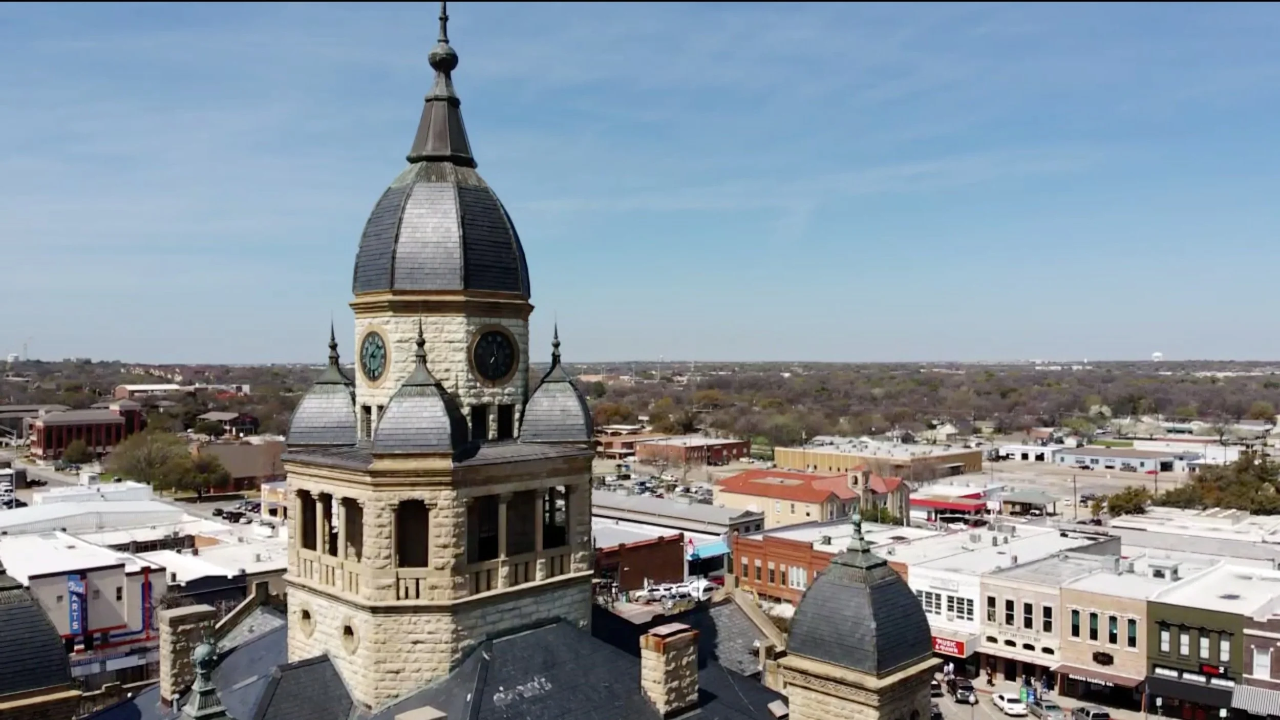 Denton courthouse overlooking downtown
